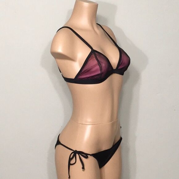 New. WILDFOX rainbow mesh bikini set. L-top/M-bottom - Picture 4 of 6